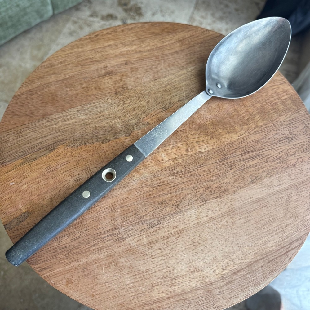 Ekco Flint Measuring Spoon 13" Silver Black Stainless Steel USA Vintage